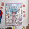 Y2K Cute Cartoon Pattern Tapestry 1pc Niche Splicing Elements Hanging Cloth for Bedroom Wall Decor Back