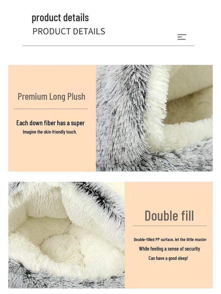 Cozy Semi-Enclosed Winter Pet Nest for Dogs & Cats