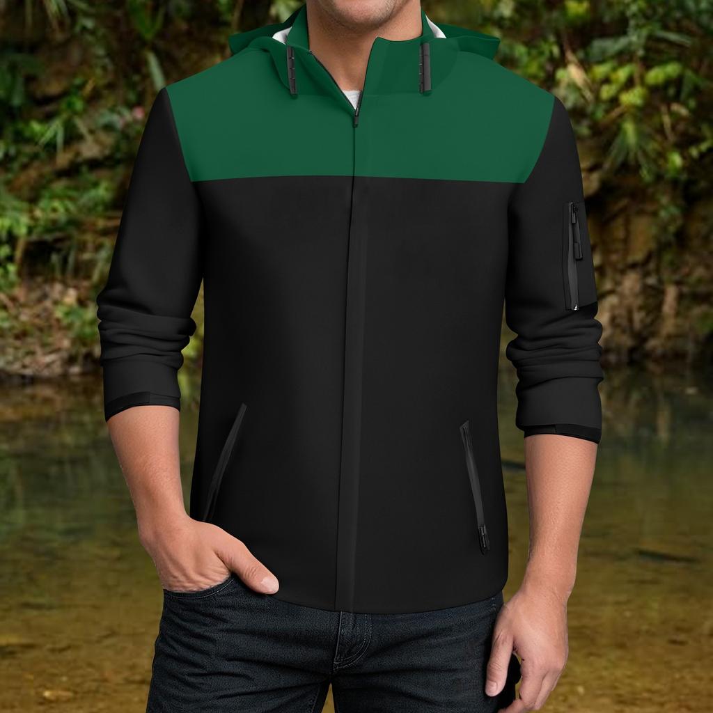 Rain Jacket Men Waterproof Windbreaker, Lightweight Hooded Raincoat For Daily Casual
