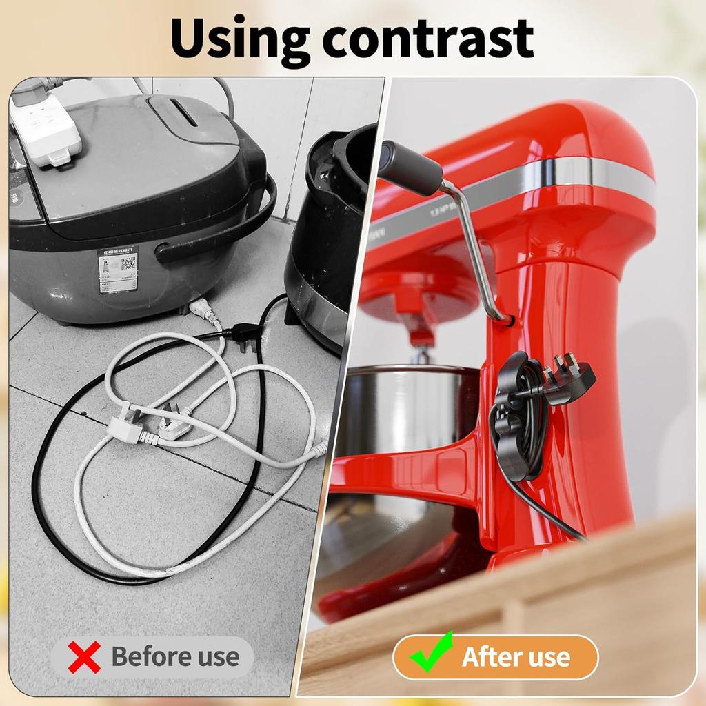 2Pack Kitchen Appliance Cord Organizer Stick on, Appliance Cord Holder for Pressure Cooker, Air Fryer, Blender, Coffee Maker, Toaster