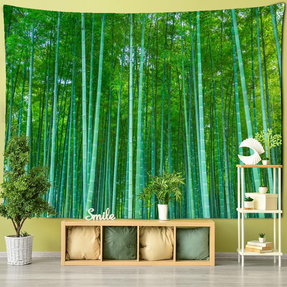 Bamboo Forest Trail Tapestry Wall Hanging Natural Scenery Bohemian Art Hippie Tapiz Dormitory Home Decor