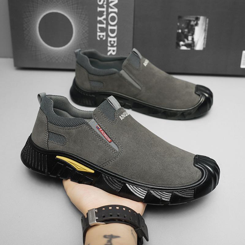 

Мужские легкие рабочие слипоны со стальным подноском - Дышащие, универсальные и износостойкие для весны и осени. 41 серый