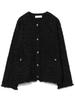 B:MING LIFE STORE by BEAMS Women's L/S Knit Tweed Knit Jacket (S-M) Black
