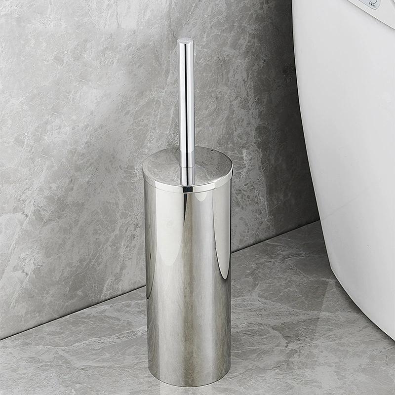 Black Toilet Brush Holder with Brush SUS304 Chrome Bathroom Toilet Scrub Cleaning Brush Holder Set