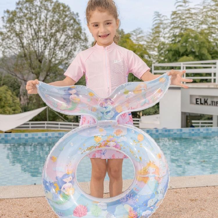 Children's Mermaids Inflatable Swimming Rings Floating Lifebuoys Water Toy for Beach and Water Fun