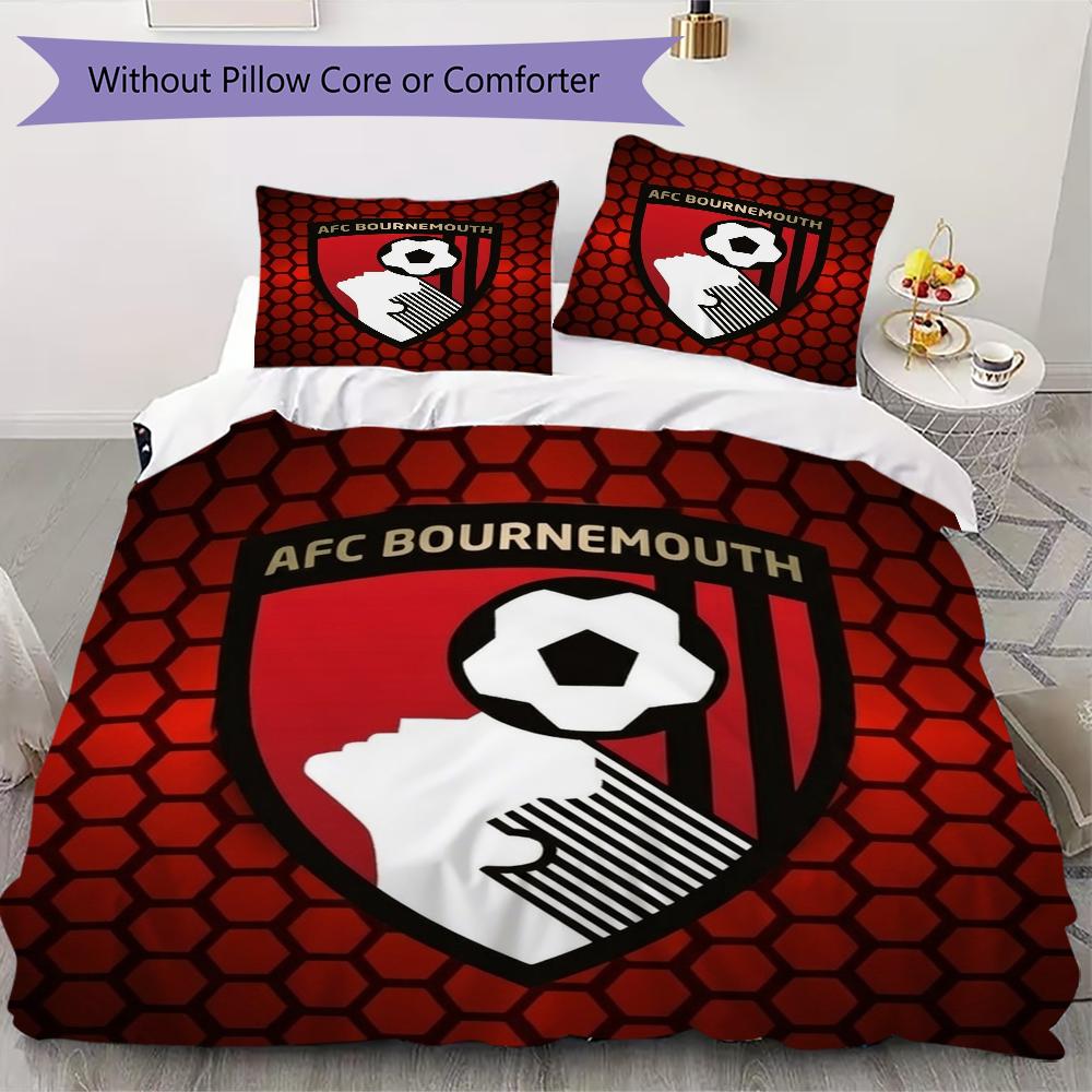Set Copripiumino con Fantasia AFC Bournemouth Copripiumino Federa Decorazione per la Casa Regalo di Compleanno (1 * copripiumino + 2 * federe senza imbottitura)