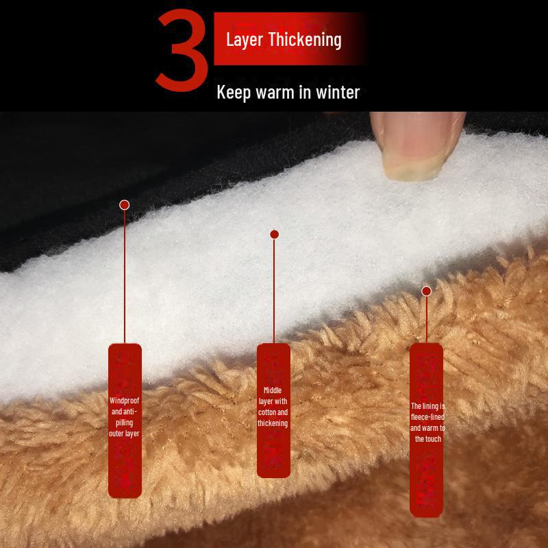 Pánské zesílené ležérní zimní kalhoty - Hřejivé bavlněné sametové kalhoty pro středního věku a starší