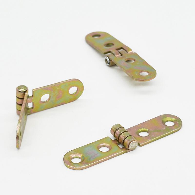 8-Piece 64mm Retro Colored Plating Foldable Cabinet Hinges for Wooden Box Furniture