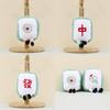 Cute Plush Mahjong Keychain Adorable Animal Charm Red Middle Toy Doll