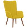 Vidaxl Armchair with Footstool, Mustard, Upholstered In Velvet