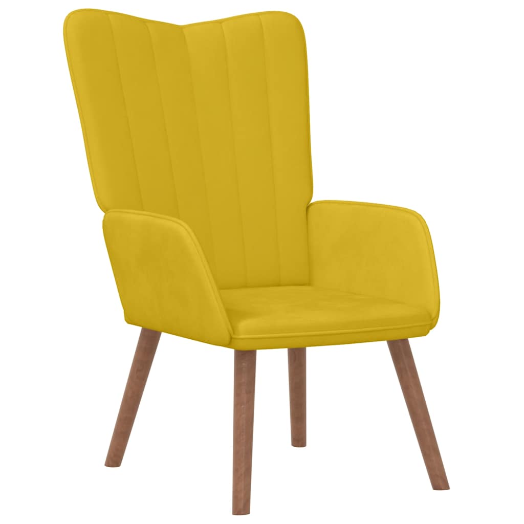 Vidaxl Armchair with Footstool, Mustard, Upholstered In Velvet