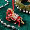 Pferd Weihnachtsschmuck Strass Baumdeko Glückliches Tierkreiszeichen Thema Festliche Feiertagsdekoration