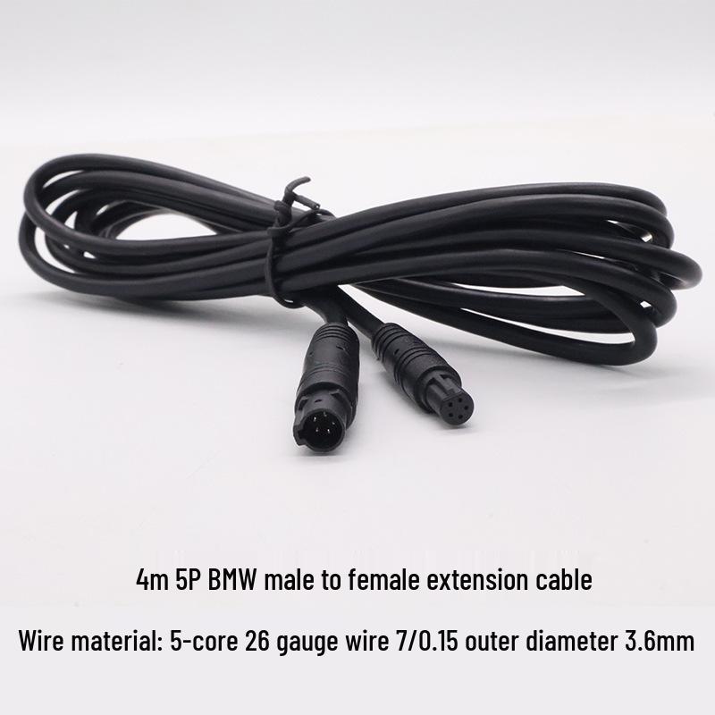 BMW Rearview Camera Extension Cable for 4-pin, 4P5P, 6P, 8-hole Male/Female Connections.