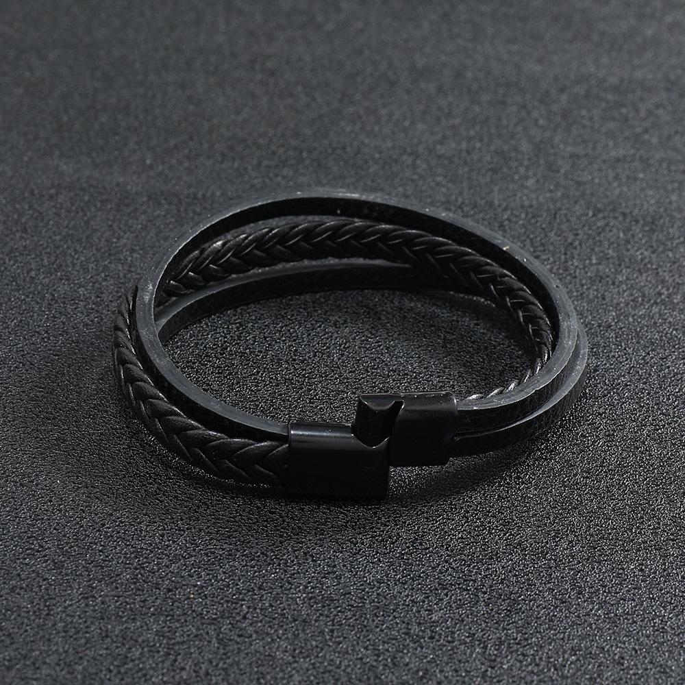 Stylish Men Leather Bracelet Detachable Magnetic Buckle Handmade Braided Wrap Braclet Outdoor Sports Cycling Accessories Joias
