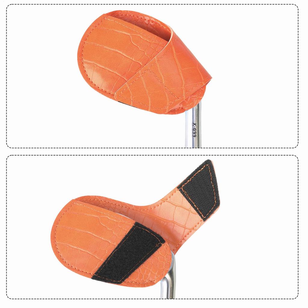 Iron Covers For Golf Clubs PU Leather Thick Protector Iron Head Covers For Easy Identification Men Women Players Golfer Indoor