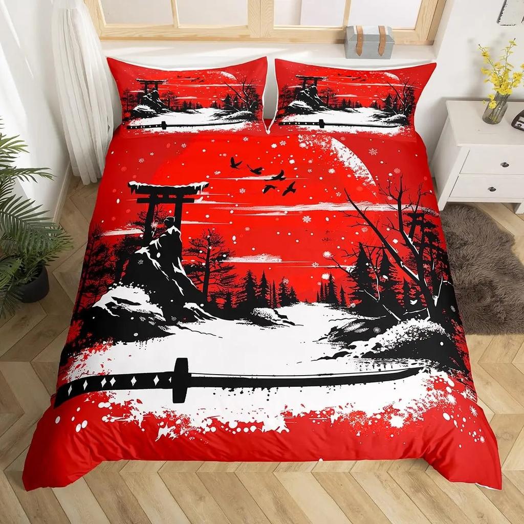 Taekwondo Bettbezug Set King Queen Größe, Chinesische Kampfkunst Kung Fu Bettwäsche Set, Sport Thema Bettdeckenbezug mit 2 Kissenbezügen
