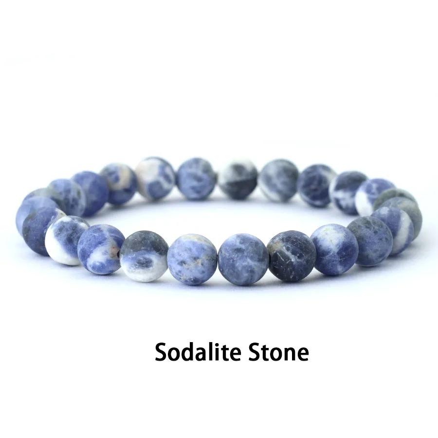 Genuine Natural Stone Bracelet Men 8mm Frosted Beaded Braslet Minimalist Gemstone Braclet Hand Accessories For Hombre Pulseria