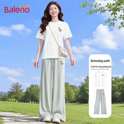 Baleno Women's Ice Silk Cooling Sport Casual Two-Piece Set