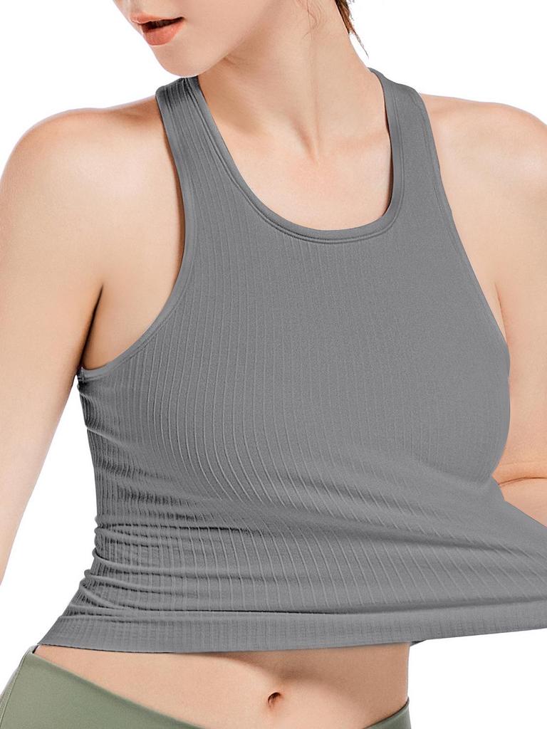Lulu Women's Racerback Sports Tank Top with Chest Pads - Outdoor Summer Yoga Wear