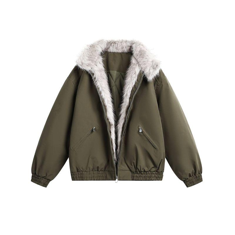 Blaexit Faux Mink Fur Collar Harrington Jacket Men's Thickened Winter down Cotton Short Coat