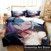 3D Anime Genshin Impact Arlecchino Bedding Set Duvet Cover Bed Set Quilt Cover Pillowcase Comforter King Queen Size Boys Adult