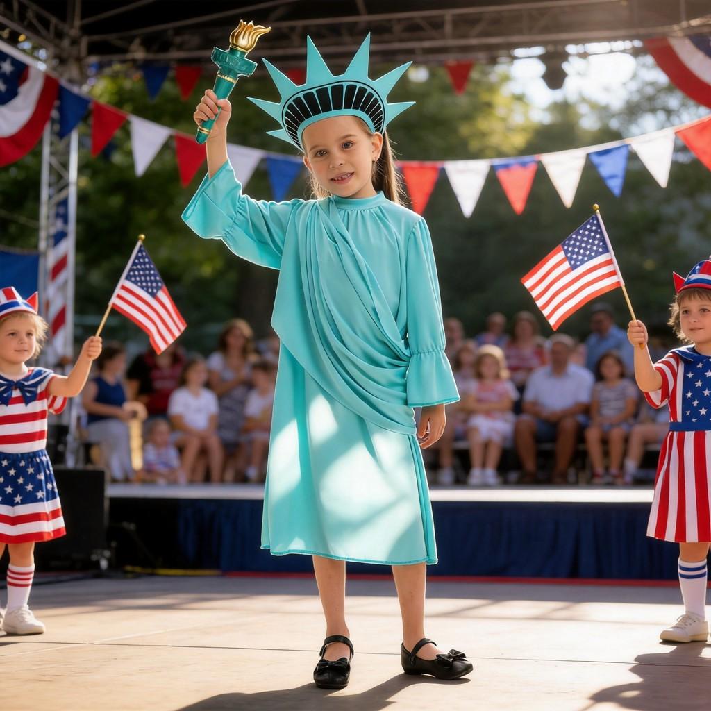 Halloween Statue Of Libertykids Cosplay Costume With Torch Design For Theatrical Shows