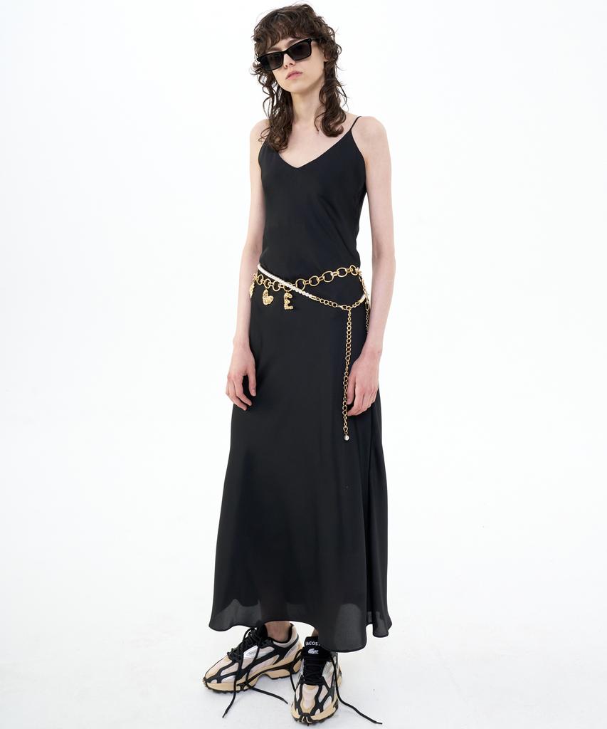 Bikwaieos Maxi Satin Slip Dress_Black