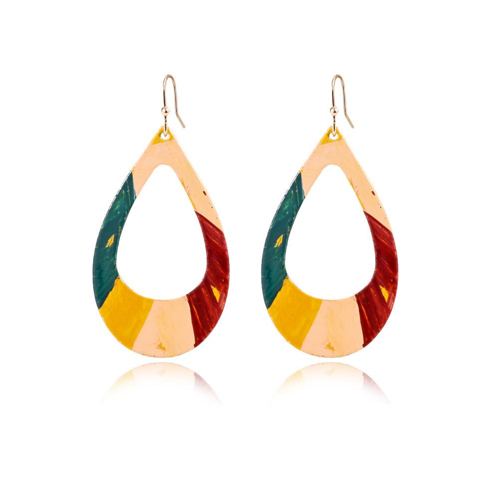 

Fashionable Doublesided Alloy Earrings With Graffiti Design Elegant Geometric Shape