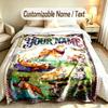 Dog Theme Soft Blanket Personalized Custom Name Text Print Warm Blanket Home Sofa Bedroom Decor