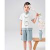 Montagut Girls' Chinese Style Embroidered Summer Two-Piece Set