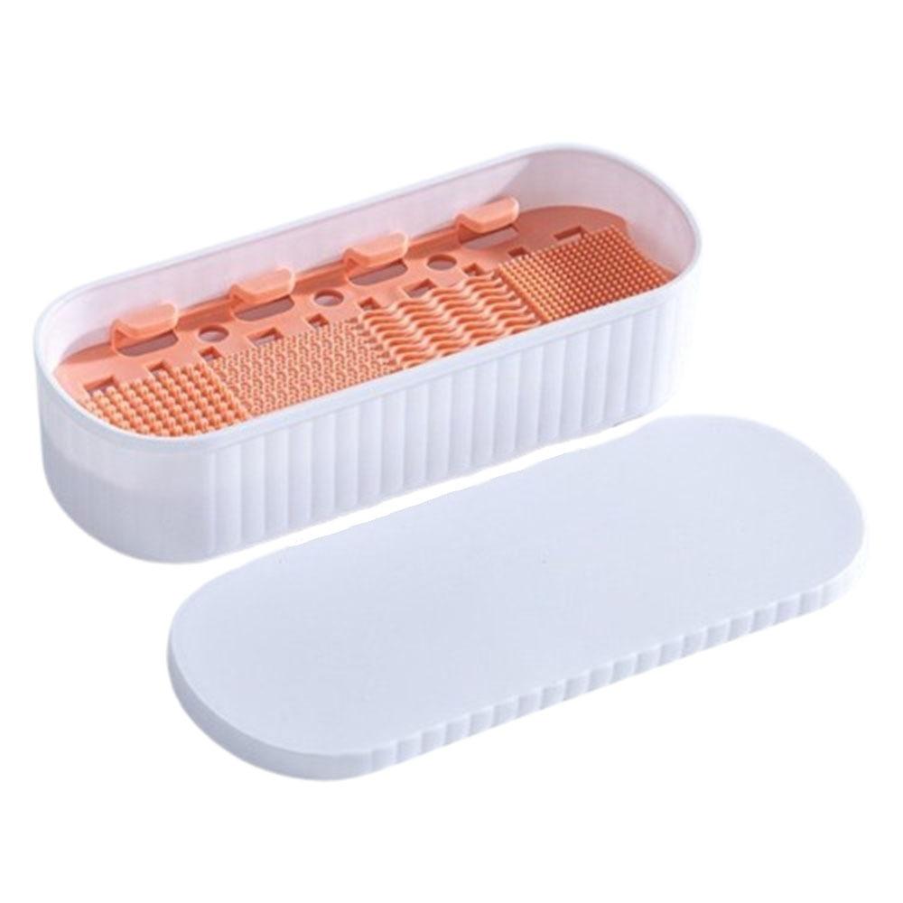 3-in-1 Makeup Brush Cleaning Box Drain Sponge Storage Powder Puff Washer Scrub Cup Multifunction Makeup Brush Cleaner Mat
