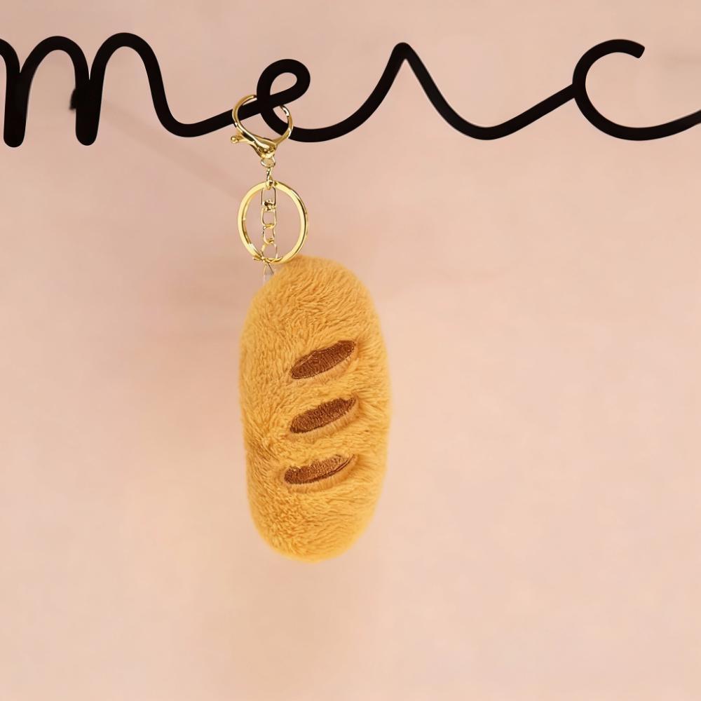 Cartoon Baguette Käse Plüsch Schlüsselanhänger Spielzeug Stofftier Französisches Essen Thema Rucksackanhänger Junge Mädchen Kinder Einzigartig Entzückend Geschenk Präsent orange