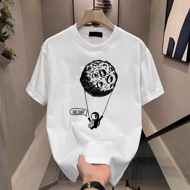 Heavy Trendy Brand Men'S Printed Short-Sleeved T-Shirt Trendy Fashion Casual Versatile T-Shirt Top