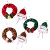 2Pcs/Set Cat Christmas Suit Soft Plush Fabric Rich Christmas Elements Small Pet Christmas Attire Red Green Pet Outfit