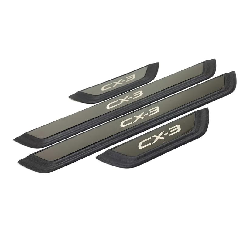 For Mazda CX-3  Car Accessories Door Plate Sill Protector Scuff Cover Trim Auto Threshold Stickers Styling 2017