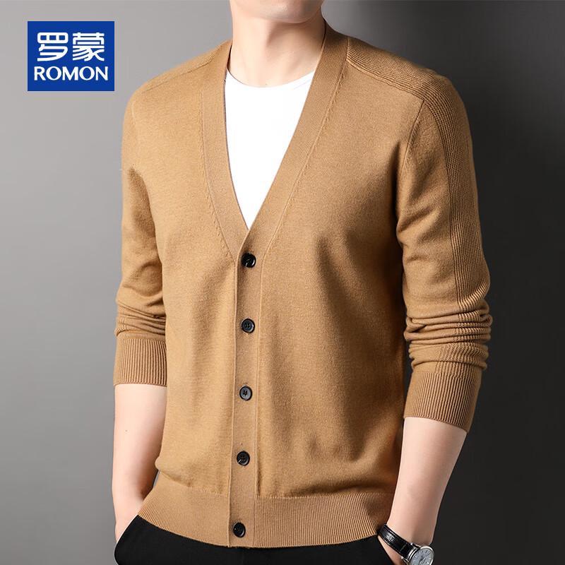ROMON Men's V-Neck Knitted Cardigan