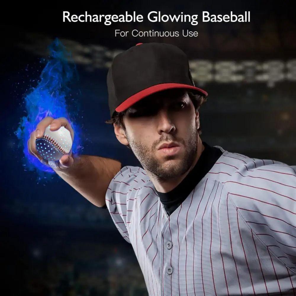 LED-Baseball mit 2 Leuchtmodi und 6 Farben – Spielzeug-Baseball-Simulation – Leuchtendes Baseball-Spielzeug für Zuhause