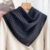 Chessboard Plaid 71CM Cotton and Linen Silk Scarf Small Square Scarf Women's Spring and Autumn Summer Thin Scarf Scarf Linen Headscarf Belt