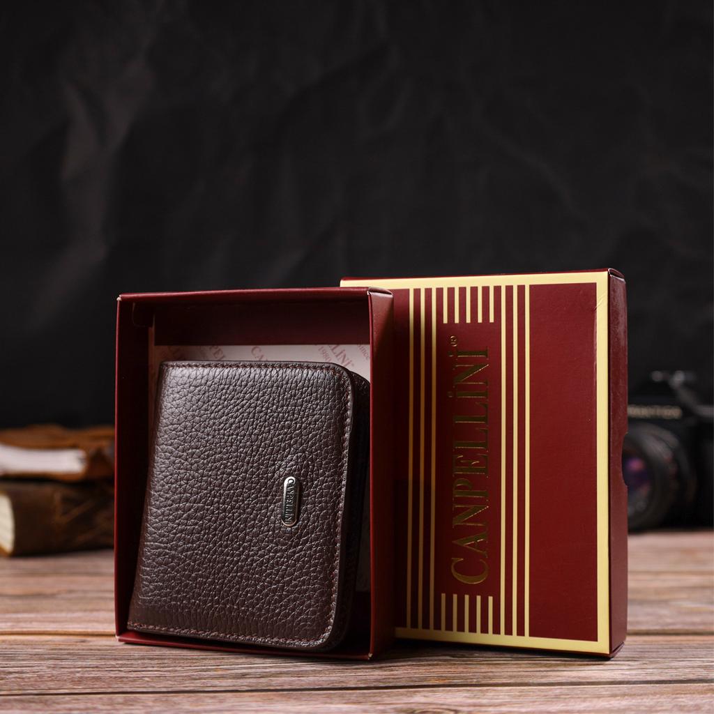 Portofel mic pentru femei din piele naturala flotar CANPELLINI 21798 Maro