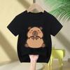 Summer New Trend Capybara Printing Cute Childrens ShortSleeved TShirt Cute Comfortable Versatile Boy and Girl TShirt