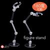 Rubonarie Figure Stand, Display Stand, Multi-Stand, Polycarbonate, 180-Degree Articulation, Plastic Model Figures, Set of 4 (Clear)