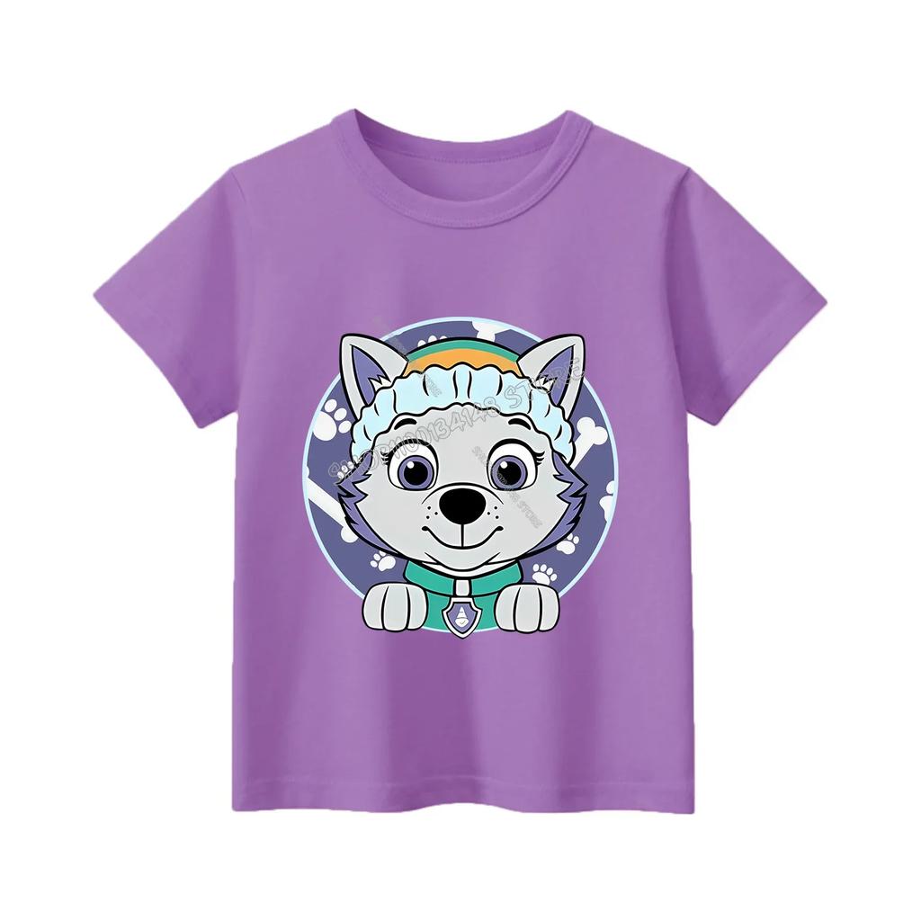 Paw Patrol Kids T-shirt Children Chase Skye Cartoon Clothes Kawaii Anime Boys Girls Clothes Summer New Round Collar Tee Top Gift