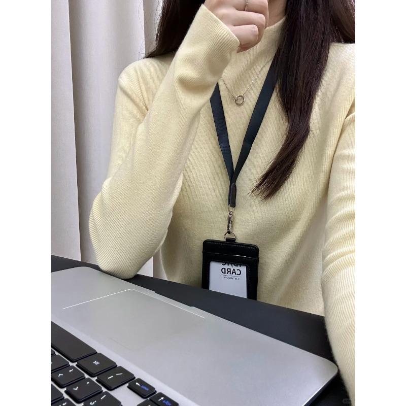 Bruce blue white small stand-up neck sweater women's autumn and winter stacked wear inner long-sleeved bottoming top basic knitted sweater