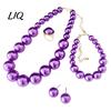 Wedding Necklace Earrings Bracelet 3Pcs/Set Imitation Pearls Jewelry Set, Adjustable Length Choker with Ear Studs Bridal Accessories And Bracelet, Set