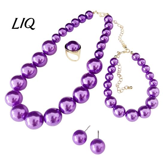 Wedding Necklace Earrings Bracelet 3Pcs/Set Imitation Pearls Jewelry Set, Adjustable Length Choker with Ear Studs Bridal Accessories And Bracelet, Set