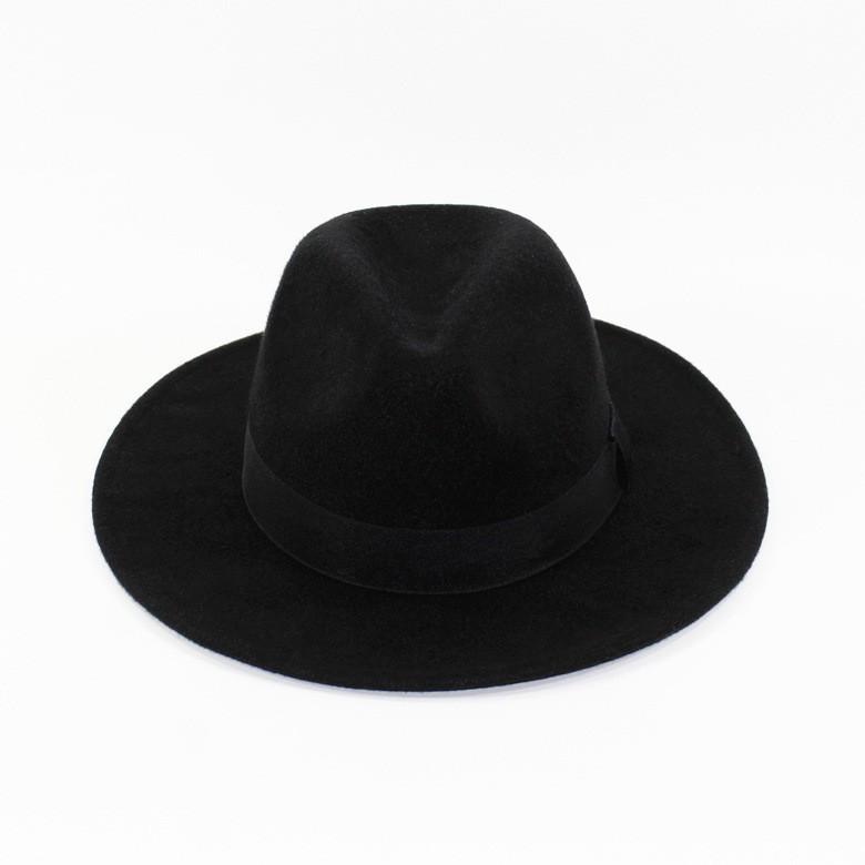 British retro European and American jazz hat men's and women's big-brimmed top hat imitation woolen felt hat British retro woolen hat