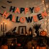 Reusable Halloween Paper Pull Flag Party Decor Pull Flag  Ghost House Atmosphere Decoration