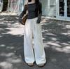 2025 Spring Women's High Waist Loose Wide-Leg Cotton Pants with Drawstring
