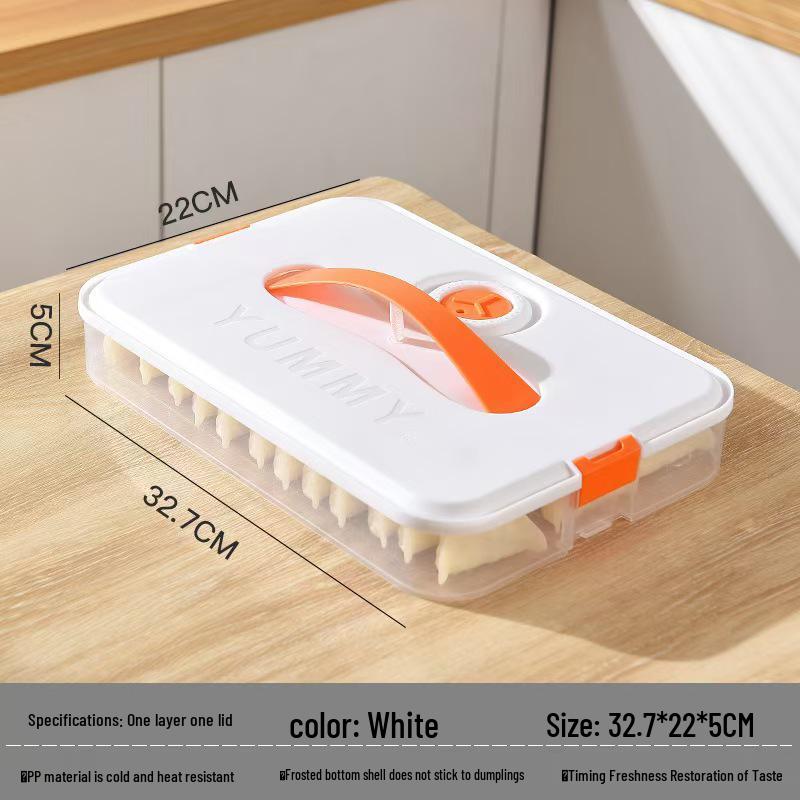 Dumpling Storage Box: Food-Grade Kitchen Freezer Organizer for Fresh-Keeping and Quick-Freezing