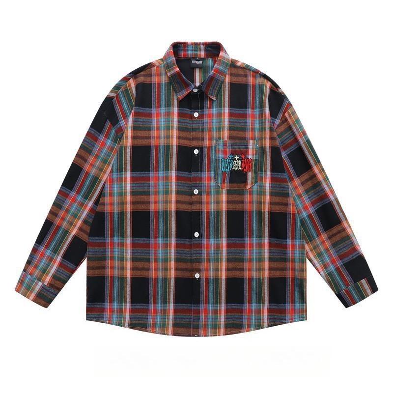 BeatStreet American Retro Plaid Trendy Long-sleeved Shirt Korean Style Fashionable Men Women Vintage Couple Casual Versatile Jacket Chic